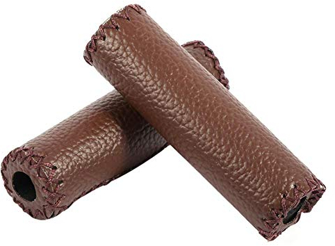 Kunstleder Lenker Retro Fahrrad Lenker Griffe Griffabdeckung Griffe 1 Paar(Kaffee)