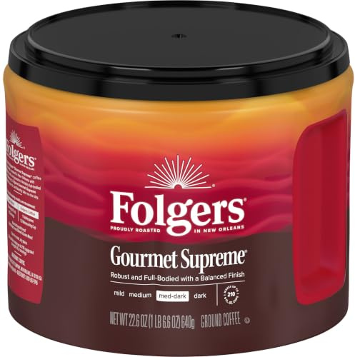 Folgers Gourmet Supreme Ground Coffee, Medium-Dark Roast, 22.6 Oz. Canister