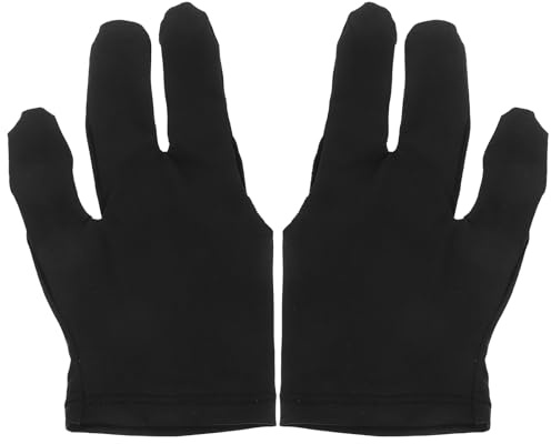 INOOMP 3-Finger Billardhandschuhe Pool Snooker Handschuh Elastisch Atmungsaktiv Für Rechts Und Links Hand 12 Stück Flexibles Material Für Präzises Spiel