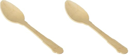 100 unité - Cuillères À Café 'Classic' 12 Cm Naturel Bois (Lot de 2)