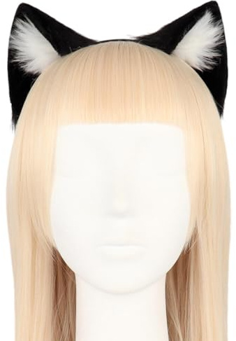 Asudaro Katze Fuchs Wolf Ohren Flauschige Katze Ohr Stirnband Kawaii Haarband Tier Cosplay Katze Wolf Fuchs Hund Ohren Haarband Stirnband Party Kostüm Zubehör