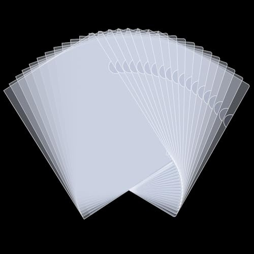 Lot de 40 Chemise Plastique A4 Transparent,Dossiers Pochette Plastiques,180 Microns,Pochettes Coins A4 en Polypropylène Pour le Bureau de L'école