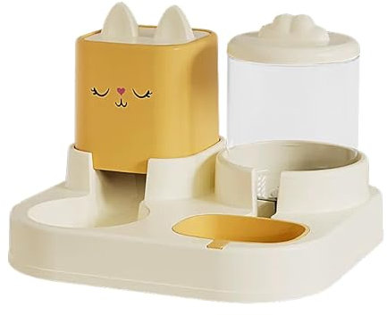 Cat Automatic Feeder - 2-In-1 Automatic Feeding Station, Cat Food Water Dispenser Set | Cute Large Capacity Dog Water Dispenser Food Container, Food Container Double Bowls for Dry and Wet Separation