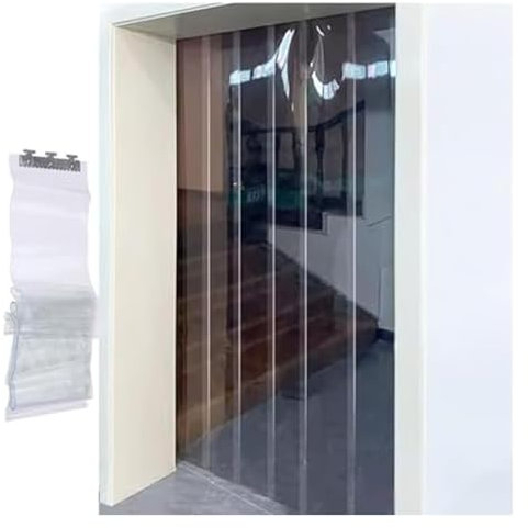 WXQTM Transparente PVC-Türvorhänge Wärmedämmende Vorhänge Wetterbeständig Streifenvorhänge Aus Kunststoff, für Außenbereich Garten Pergola, Maßgeschneidert (1.35x2.5m)