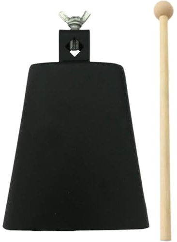 Muteitt Cloches De Vache en Métal, Fabricants De Bruit, Cloche À Percussion À Main avec Bâton pour Batterie, Instruments De Musique À Percussion, Cloches De Vache pour Batterie