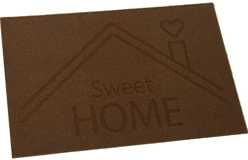 FELPUDO POLIÉSTER C/TRASERA PVC SWEET HOME 60X40X1CM