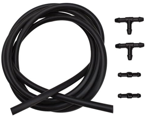 Kit de réparation de tuyau de lave-glace de 2 m avec connecteurs en T et I-Piece - Kit universel de tuyau de lave-glace de voiture pour tuyau d'eau de voiture et raccord de tuyau de lave-glace