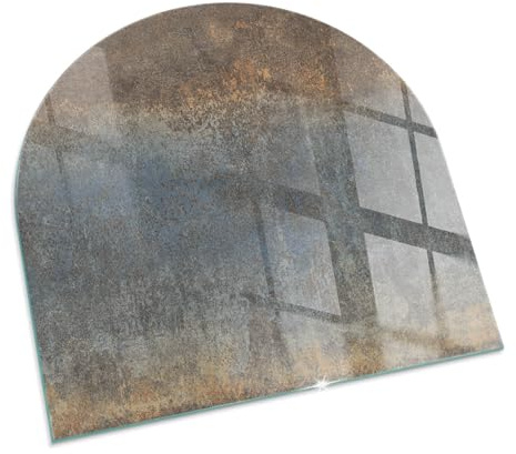Kamin Bodenplatte 100x100 cm Schutz vor Glut Bodenbelag Schutz vor Kontamination Rundbogen Herdboden Wasserdicht Schutz vor Schäden Polierte Kanten Wohnzimmer - Abstraktes Strukturmuster