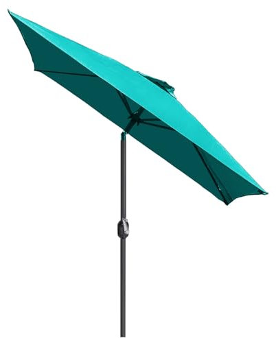 ZIHQRgE Parasol da Giardino 200cm x 200cm Inclinabile, Ombrellone da Spiaggia con Manovella, Parasole Quadrato per Esterni(Green)