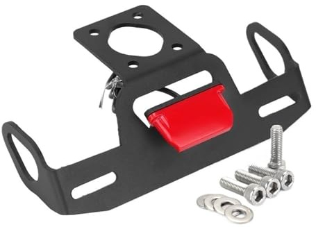 seitlich Nummernschildhalter Kennzeichenhalter Passend Für Yamaha YZF R6 2006–2022 Passend Für YZFR6 18 2020 Motorrad-Heckrahmenhalterung LED-Lichtkotflügel Kennzeichenhalter Motorrad(Red)