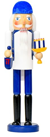 Générique Decoration Hanouka, 36cm Casse Noisette De Hanouka en Bois avec Menorah, Decoration Hanoukia Cadeau De Hanukkah