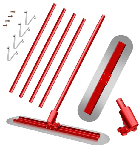 ConcreteKit - Cazzuola in acciaio INOX con estremità arrotondate e 4 manici, ideale per la finitura professionale del cemento e progetti in calcestruzzo, 120 x 30 cm