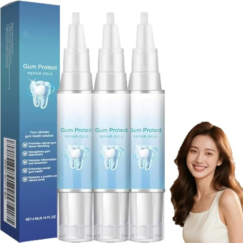 Gel di riparazione per gengive Mullend, riparazione del declino gengivale, gel per riparazione dentale, penna per sbiancamento dei denti, dentifricio schiarente, cura orale. (3 pezzi)