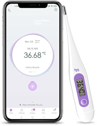 Femometer Termómetro basal digital de fertilidad con monitor de fertilidad para control de ciclos de ovulación, sin Bluetooth