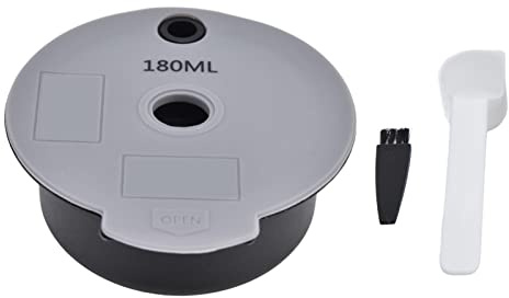 Coffee Capsule Cup Refillable Reusable Coffee Capsule Filter with Silicone Cover Safe Sealing Design for TYPE CTPM12 CTPM07 CTPM05UC Gray 7.3x6.7x2.9cm (180ml)