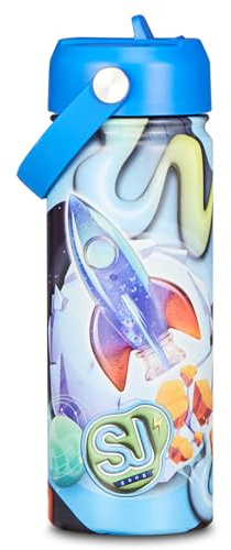 SJ GANG STYLE JAM GANG Borraccia termica, Multicolore, 500 ml, Acciaio Inox, Bpa free, Tenuta stagna, Mantenimento temperatura caldo 12h reddo 24h, Riutilizzabile, Bambino, Ragazzo, Scuola, Sport