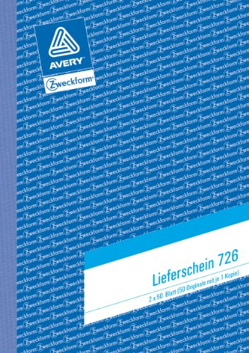 Avery Zweckform 726-5 Lieferschein A5 mit Empfangsschein 2x50 Blatt 5er Pack
