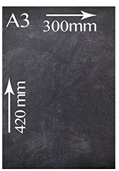 Chalkboards UK WC633 Kreidetafel, doppelseitig, A3, 41,4 x 29,6 x 1,6 cm, Holz, Schwarz