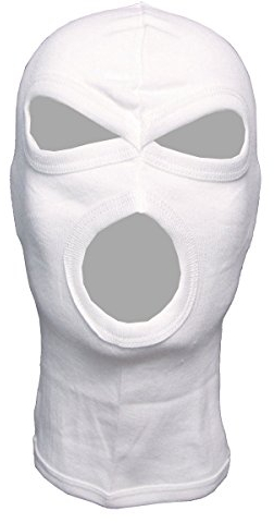 MFH Balaclava, 3-Loch, dünn, 100% Baumwolle (DE/NL/SE/PL, Alphanumerisch, Einheitsgröße, weiß)