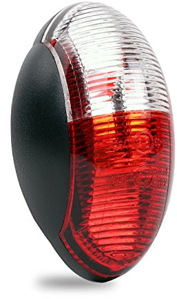 Umrissleuchte LED 12v Begrenzungsleuchte rot/weiß 60x34 mm, 12-24 Volt für Wohnmobil, Wohnwagen und Anhänge