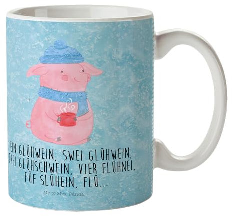 Mr. & Mrs. Panda Kindertasse Schweinchen Glühwein - Geschenk, Kinderbecher Mit Deckel, Trinklernbecher Personalisiert, Weihnachtsmarkt, Spruch, Betrunken, Kindergeburtstag, Weihnachten