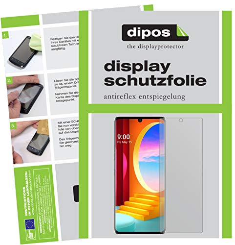 dipos I 2X Schutzfolie matt kompatibel mit LG Velvet 4G Folie Displayschutzfolie (bewusst Kleiner als das Glas, da Dieses gewölbt ist)
