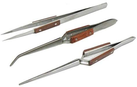 Fiber Grip Tweezers & Cross locking & Straight Soldering tweezers jewelers - 3 piece set