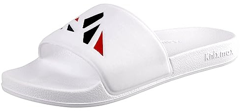 Knixmax Chanclas Hombre Zapatillas de Piscina Ligero Antideslizantes Sandalias para Playa, Baño, Ducha, Interior y Exterior Blanco 46/47 EU