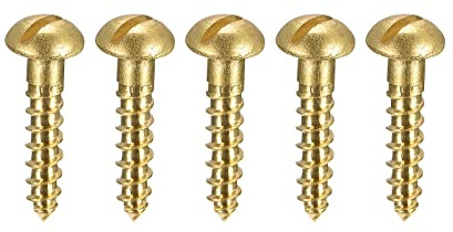 sourcing map 100 Stück Schlitz Rundkopf Holzschrauben M2 x 10mm Messing Blechschraube Halbrundkopf Linsenkopfschrauben