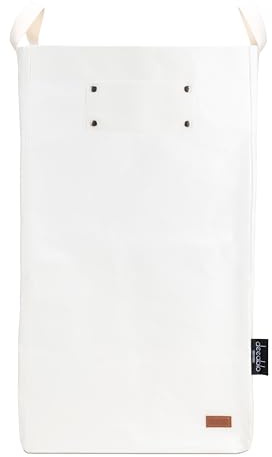 Deeablo New York - Sustainable Reusable Indoor Recycling Bin for Kitchen, Multipurpose Recycle Bin, Large Recycling Bins for Home, Washable Paper Bag for Recycling (White)