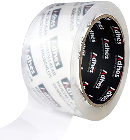 Cinta de embalaje silenciosa para paquetes, supertransparente, transparente, impermeable, soporta 30-50 kg, 50 m x 50 mm, embalaje de paquetes y cajas de envío