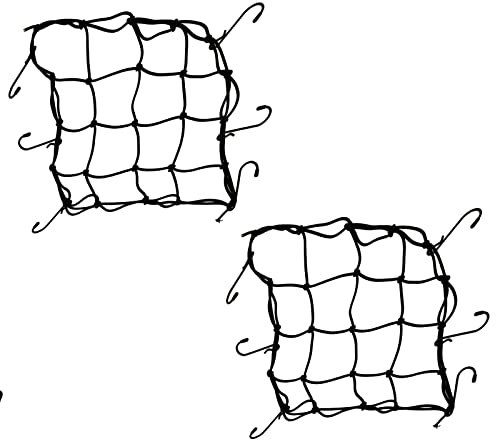 All-around24 Rete per bagagli per bicicletta, 2 pezzi, per cestino della bicicletta, rete di sicurezza con 6 ganci, rete elastica per il fissaggio, per il casco, bagagli, elastico (2 pezzi)