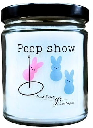 Peep Show 9 oz soy blend funny Easter candle (vanilla)