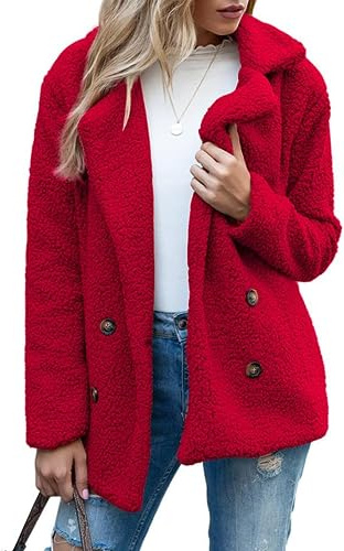 BININBOX Abrigo de Mujer para invierno Chaqueta de mujer Chaqueta de botón de lana Abrigos de otoño