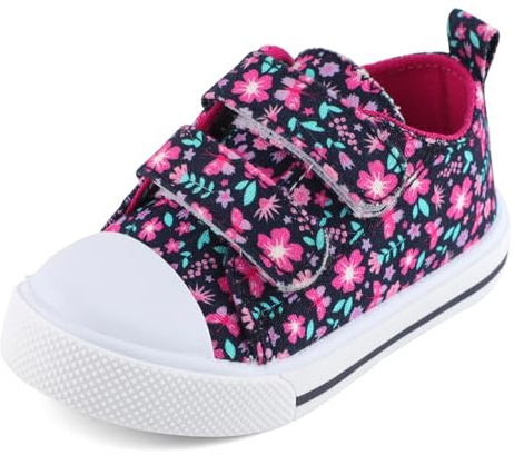 Cheerful Mario 1-5 Año Bebe Niña Zapatos de Lona Zapatillas Casual Deporttivas Patrones Lindos Suaves y Transpirables Flores Azul Oscuro 28 EU