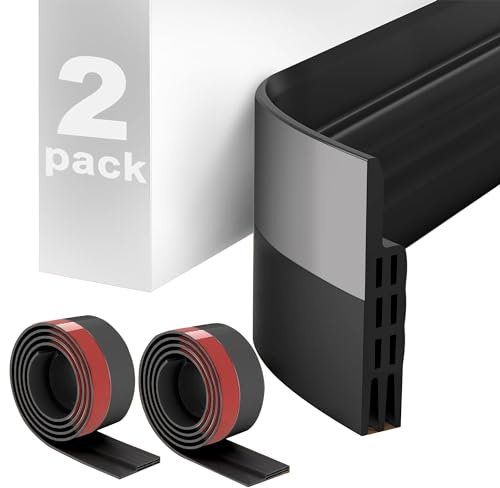 Zugluftstopper für Türen Schwarz [2Rollen X 1m] - Türdichtung Selbstklebend extra stark - Heizkosten sparender Tür Zugluftstopper - Kälteschutz Türdichtung unten - Tür Zugluftstopper für Türen