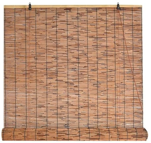 Bambus Jalousien Innen Bambusrollo 90x200 120x200 150x230 Sonnenschutz Wetterfest Raffrollo Holzrollo Natur Anti-UV Bambus Rollo Sichtschutz Fenster Rollo Ohne Bohren ( Color : 90cm Breit , Size : 160