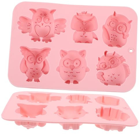 TOPBATHY 6pcs DIY Baking Molds Reusable Silicone Sweet Molds Cake for Baking Owl Design