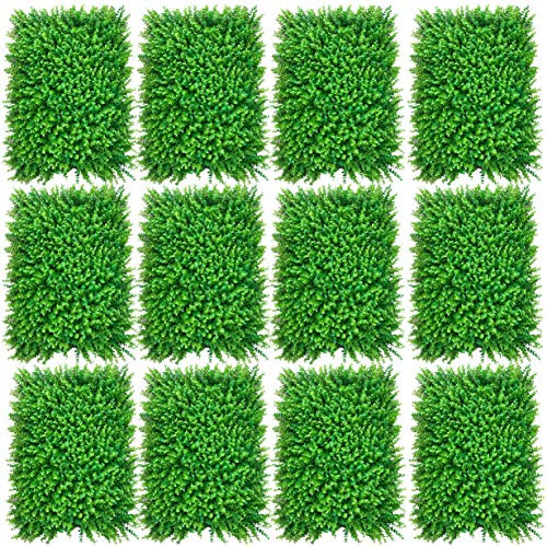 12 Stück Künstliche Pflanzenwand Sichtschutz Hecke Künstlich,Für Verschönerung Terrasse, Garten, Zäune, Hof, Gehwege, Räume, Wände,60 x 40 x 4cm