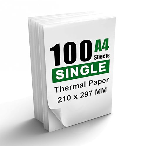 100 ark, termopapper A4 för bärbar skrivare M08F/M832/Q302/M834/MT800, kompatibel med Broth.., Phom..., HP.., 210 x 297 mm termiskt skrivarpapper A4 (enkel)