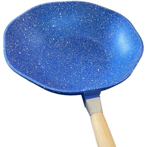 Generico Linea Blue Flower - Wok Ottagonale 33cm Made in Italy con Manico Estraibile