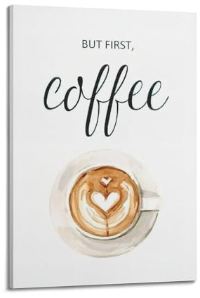 ZSLYMX Coffee Poster Simple Latte Art Coffee Poster Poster Decorative Painting Canvas Wall Posters And Art Picture Print Modern Family Bedroom Decor Posters 08x12inch(20x30cm)