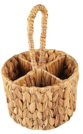 FLCPJGV Cesta de mimbre para guardar cubiertos, soporte para cubiertos de de agua, organizador de utensilios de cocina