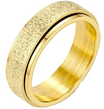 Grewod Anillos Antiestres Mujer Acero Inoxidable 6 MM Anillo Giratorio Mate Multicolor Ansiedad