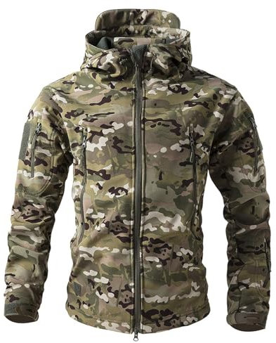 Generisch Tactical Jacke Herren Multicam Military Jagd Tarnjacke, Militär Windbreaker Cargo Flecktarn Taktische Winter Parker Bunwehr Jagdbekleidung XXL