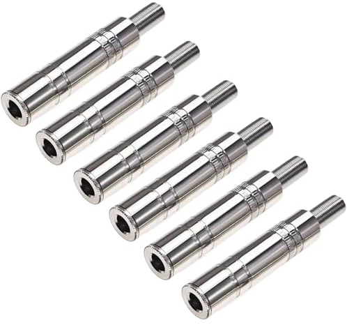 RUNCCI-YUN 6,35mm 1/4 Inch Female Guitar Input Jack, 6,35mm TRS Stereo Panel Mount Socket, 6.35mm Female Stereo TRS 1/4 Solder Socket (6pcs)