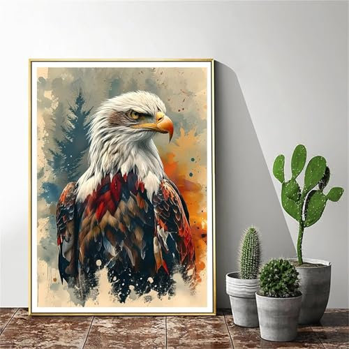 Malen Nach Zahlen Vogel Malen Nach Zahlen Erwachsene Adler Malen Nach Zahlen kinder Paint by Numbers Handgemalt ölgemälde ,Pinseln und Acrylfarbe kreativ Set für Erwachsene (Rahmenlos) 100x130cm C-946