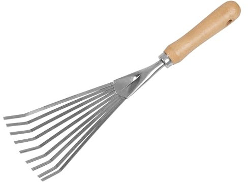 Premier Leaf Hand Rake, Responsibly Sourced & Certified Ash Handle & Stainless Steel Tines - GTWH001