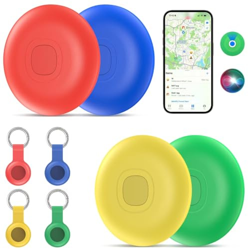 Air Tracker Tags-4 Pack,Item Finder Works with Apple Find My (iOS Only) App,IP68 Waterproof Luggage Tracker,Battery Replacement Bluetooth Tracker,Smart Tracker Tag for Keys,Wallet,Bags and More