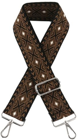 Blausky Verstellbarer Taschengurte 75-135cm,5cm Breiter Damen & Herren Taschenband,Schultergurt zum Wechseln Tragegurt Riemen mit Silber Karabiner DIY Zubehör für Handtaschen,Dunkelbraun